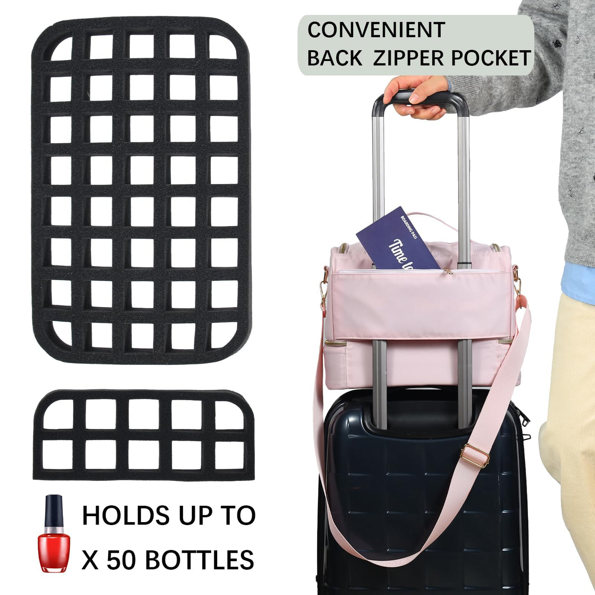 GR69N pink case back pocket for quick access to accessories during travel