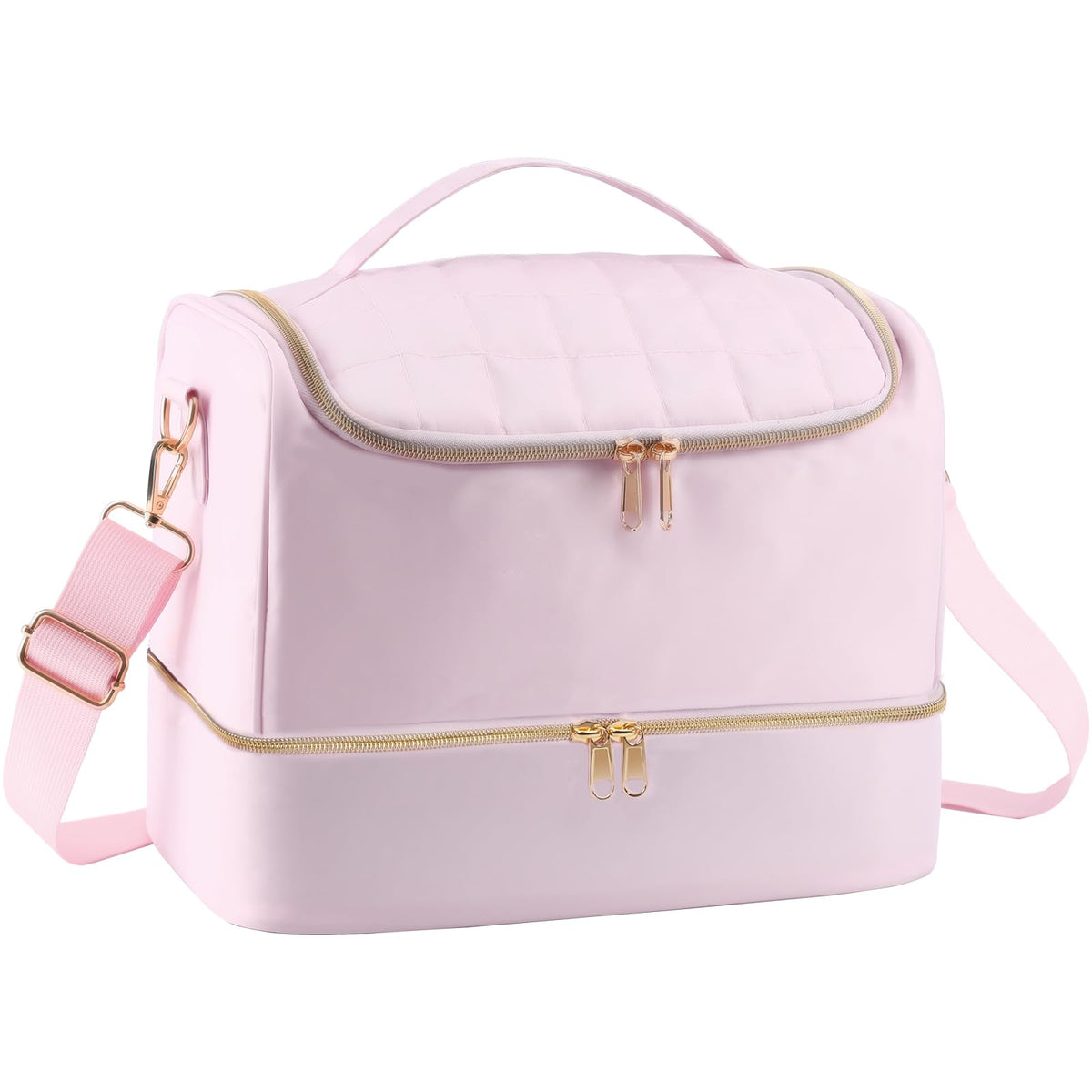 GR69N pink organizer interior with 50 bottle slots and lamp space for organized manicures