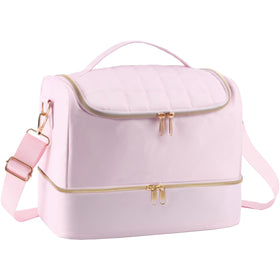 GR69N pink organizer interior with 50 bottle slots and lamp space for organized manicures