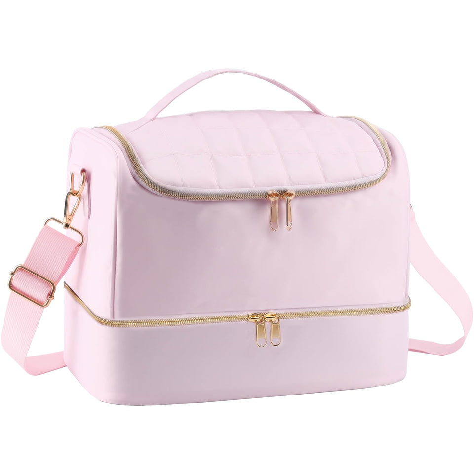 GR69N pink organizer interior with 50 bottle slots and lamp space for organized manicures