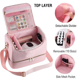 GR69N pink organizer with detachable strap for convenient on the go use