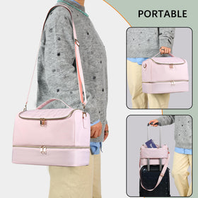 GR69N pink travel overview highlighting waterproof exterior and luggage-ready design