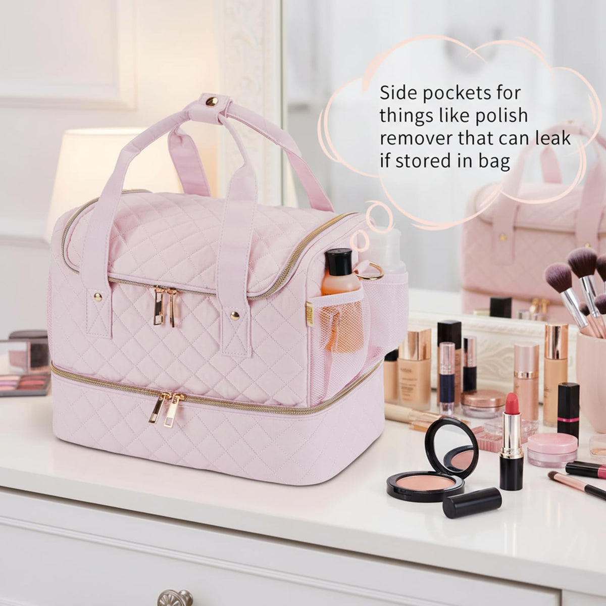 GR69N nail polish organizer lamp compartment with space for a nail lamp