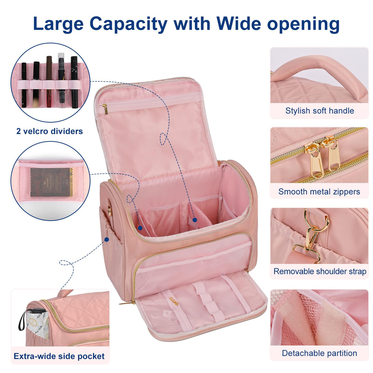 GR69N travel toiletry bag open main compartment for easy access to essentials