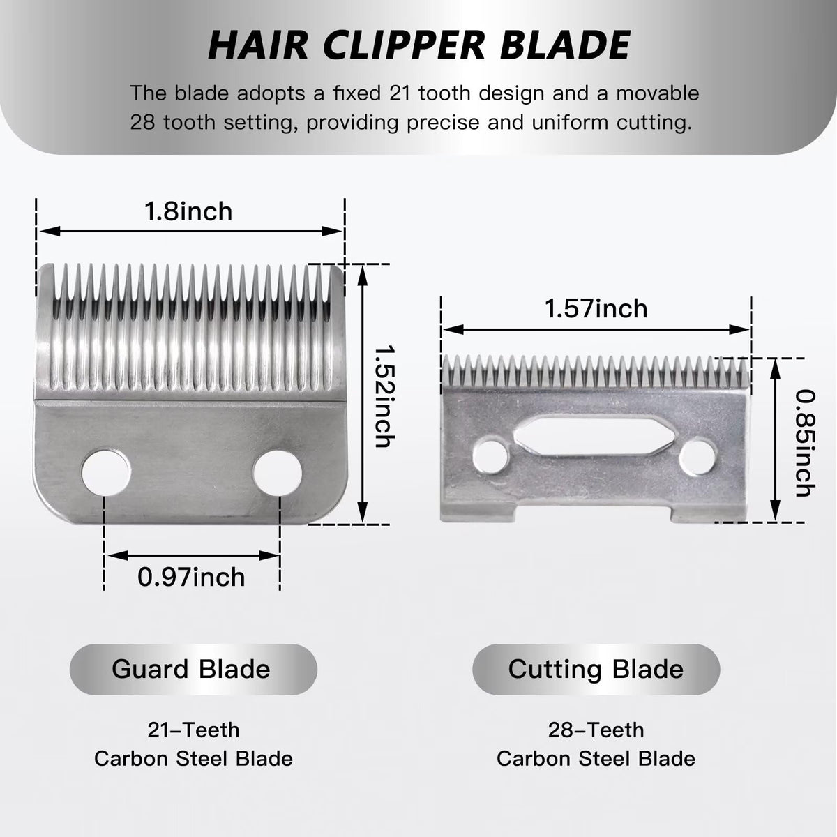GRABOTE 21-28 tooth blade design for clean, even cuts.