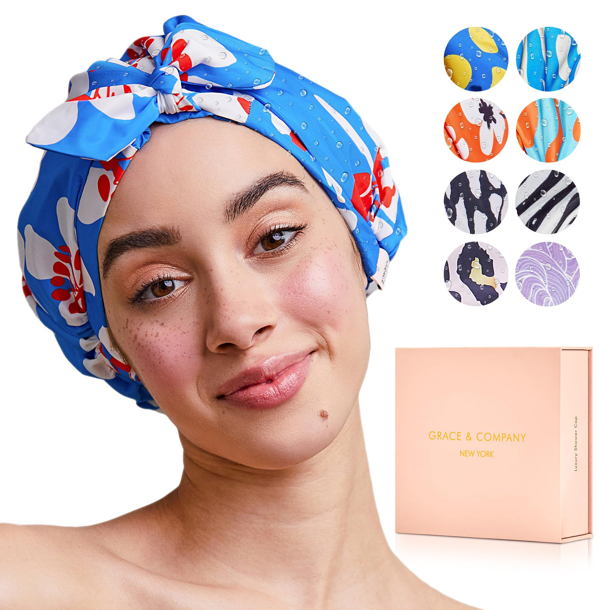 Grace and Company Gramercy shower cap box with gift-ready packaging