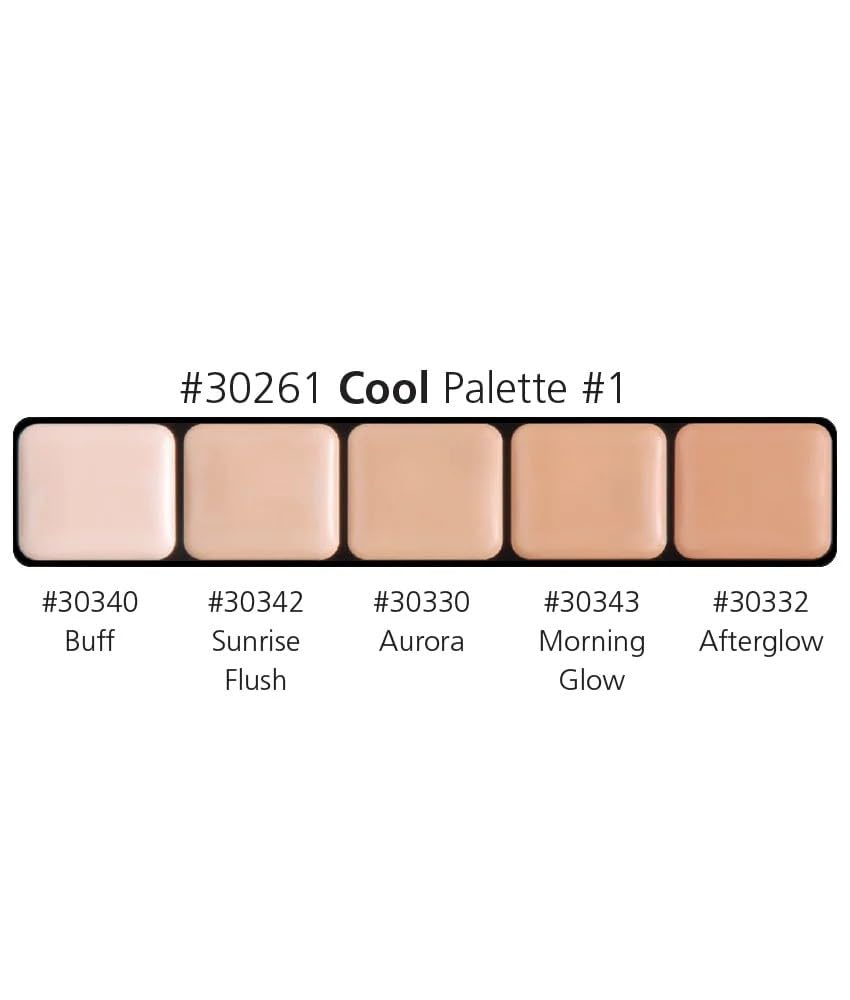 Graftobian HD Glamour Creme Foundation Palette Cool #1 cream texture close-up for satin finish