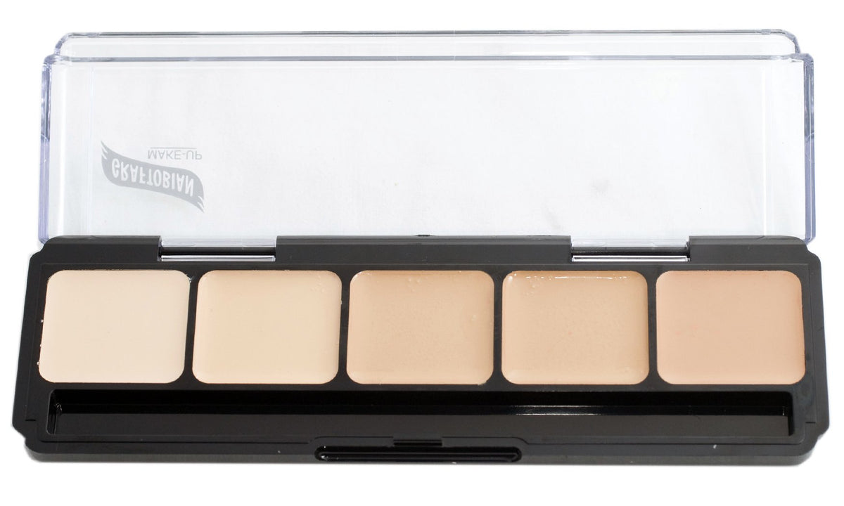 Graftobian HD Glamour Creme Palette Warm 1 open, seamless HD shade range for smooth complexion.