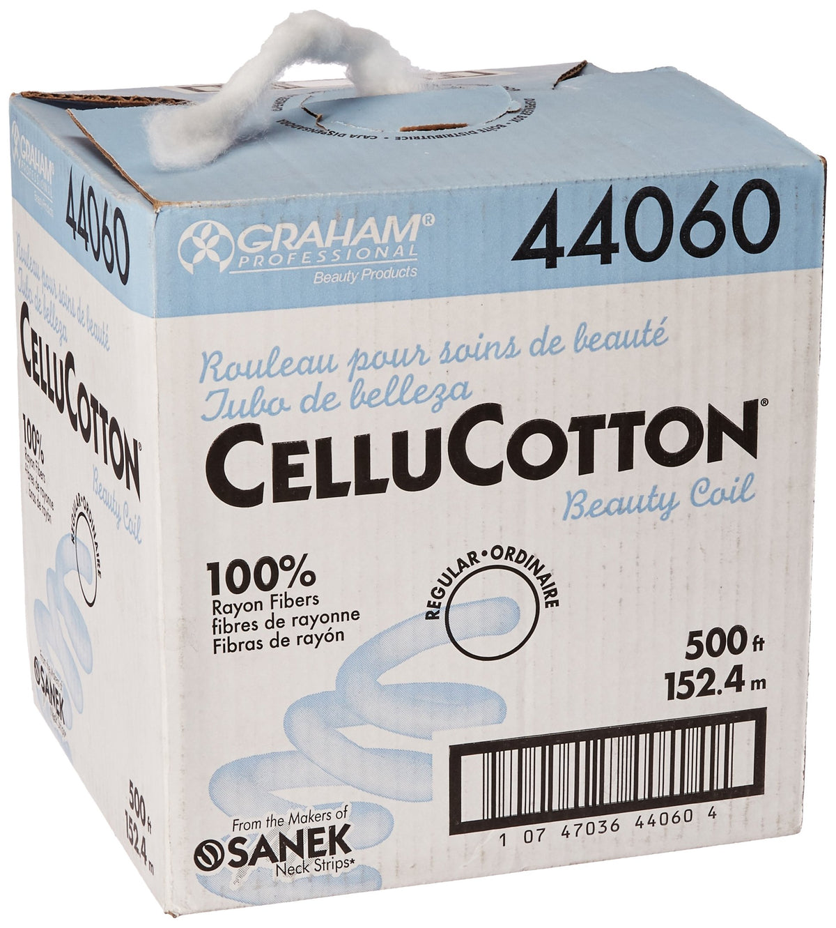 Graham Cellucotton beauty coil, regular dispenser box, absorbs excess perm solution during processing.
