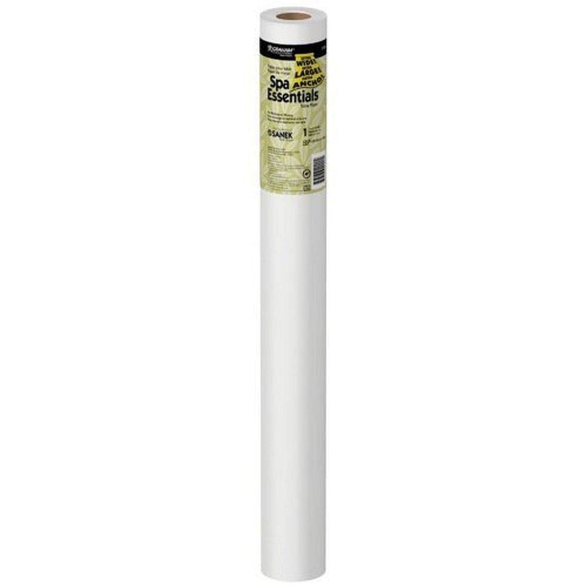 Graham white table paper roll on a spa bed, ideal for clean, hygienic waxing and massage sessions.