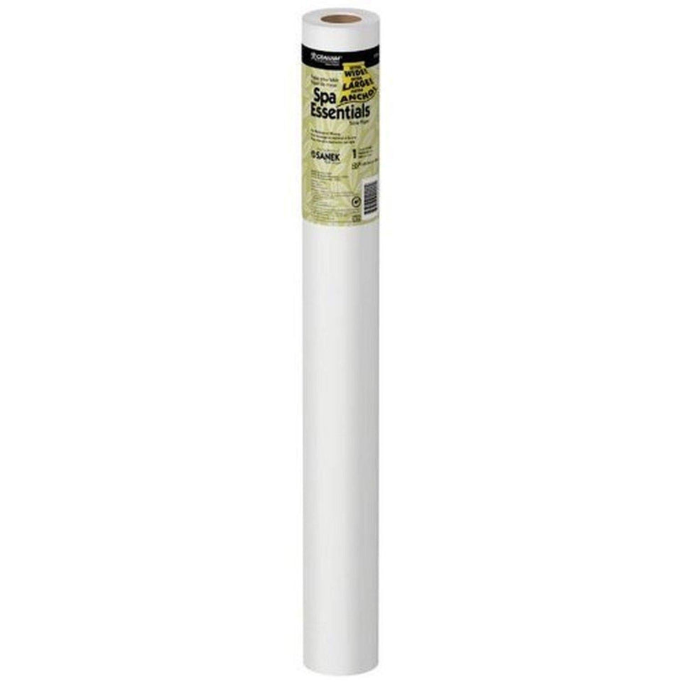Graham white table paper roll on a spa bed, ideal for clean, hygienic waxing and massage sessions.