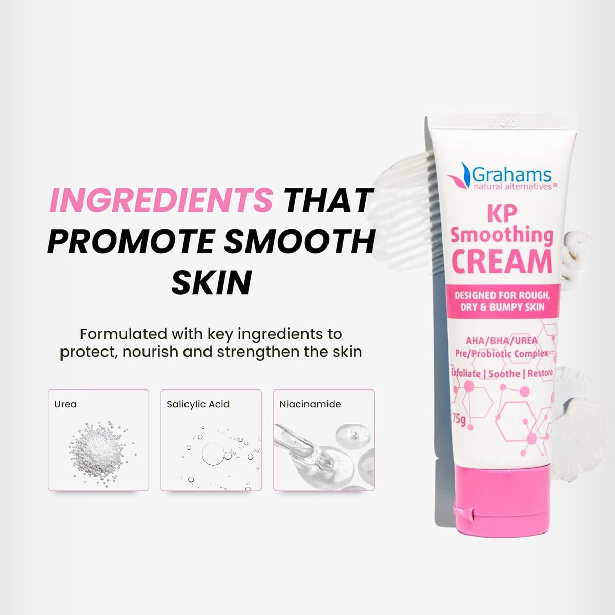 Grahams Natural KP Cream bottle in a bathroom setting