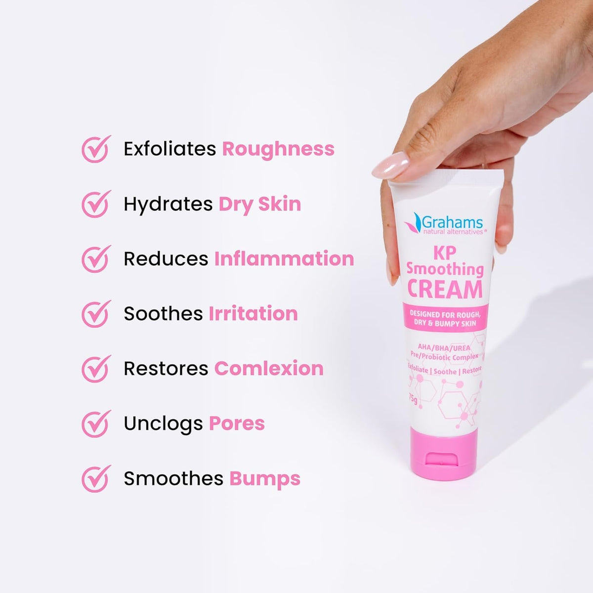 Grahams Natural KP Cream lactic acid close-up supports gentle exfoliation