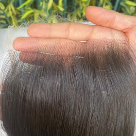 Grand Nature 5x5 HD lace closure close-up showing natural, undetectable hairline
