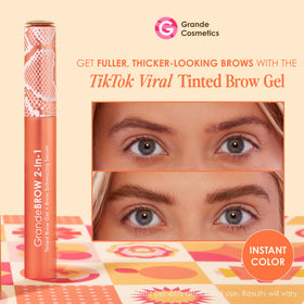 GrandeBROW Auburn shade swatch on skin shows natural color