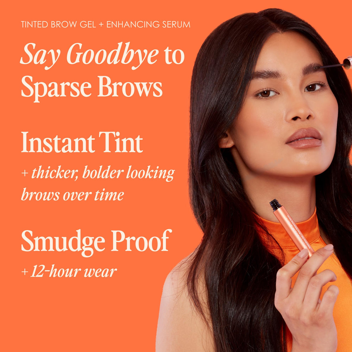 Close-up of GrandeBROW wand and bristles for precise brow filling