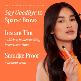 Close-up of GrandeBROW wand and bristles for precise brow filling