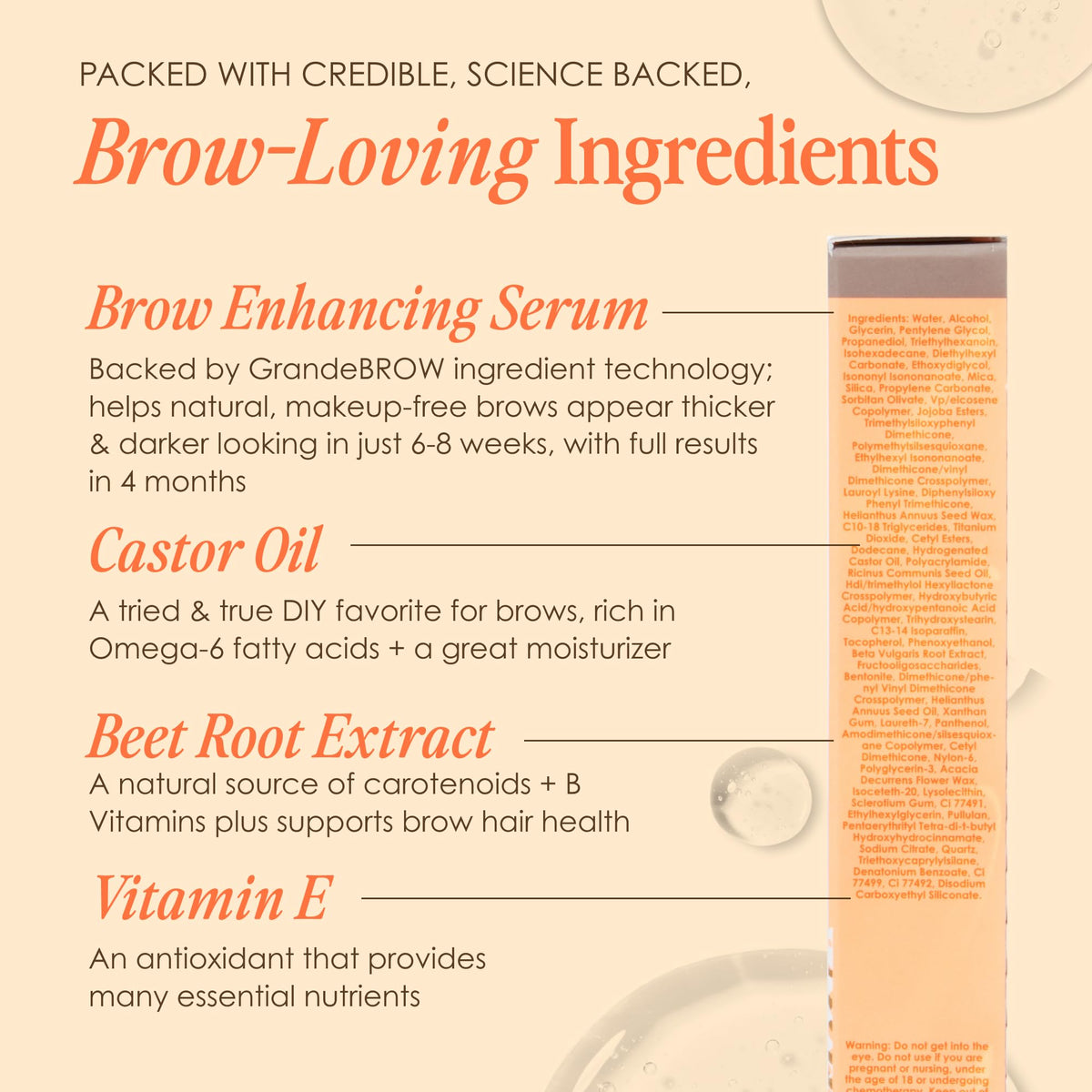Fine GrandeBROW brush bristles close-up for shaping brows