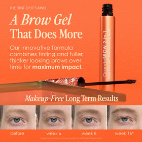 Travel-size GrandeBROW tube ready for on-the-go brow touch-ups