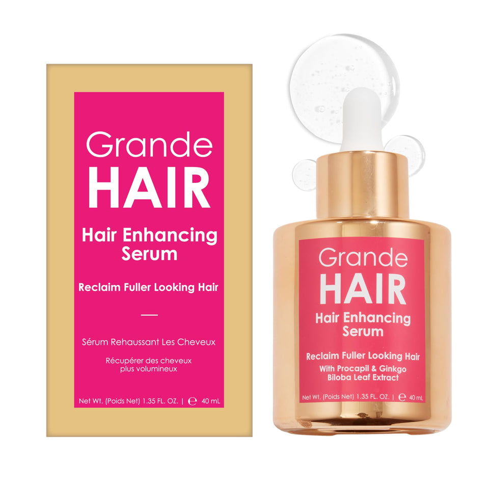 Grande Cosmetics GrandeHAIR serum bottle for thicker-looking hair in 8 weeks