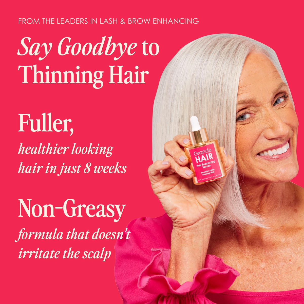 Serum on hand ready for scalp application