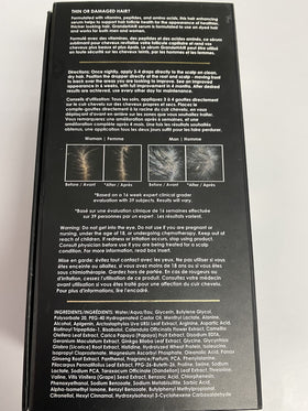 Packaging variation notice for GrandeHAIR serum in product line.