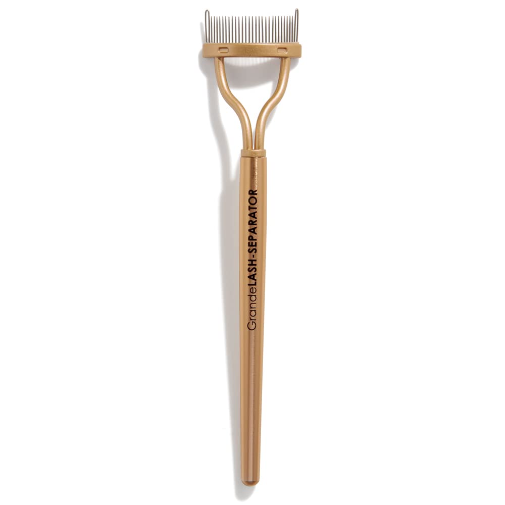 Grande Cosmetics GrandLASH-SEPARATOR curved comb gently separates lashes for a clump-free look.