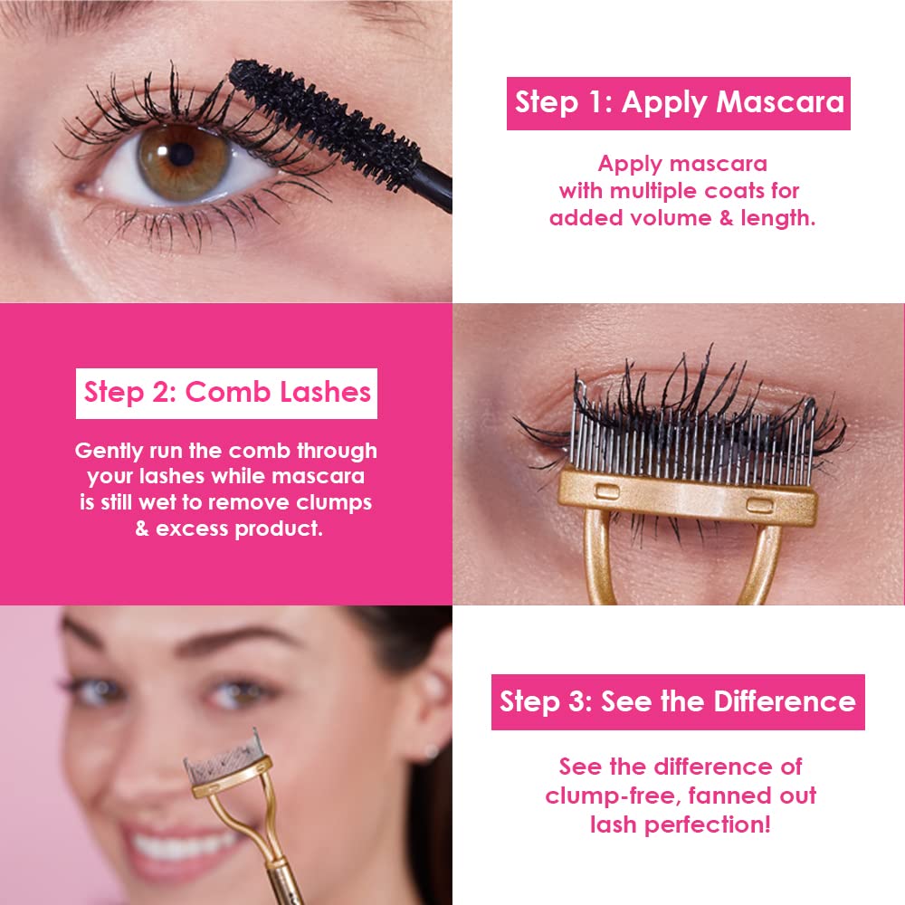 Grande Cosmetics GrandLASH-SEPARATOR precise teeth evenly distribute mascara for lifted, fanned lashes.