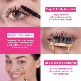 Grande Cosmetics GrandLASH-SEPARATOR precise teeth evenly distribute mascara for lifted, fanned lashes.
