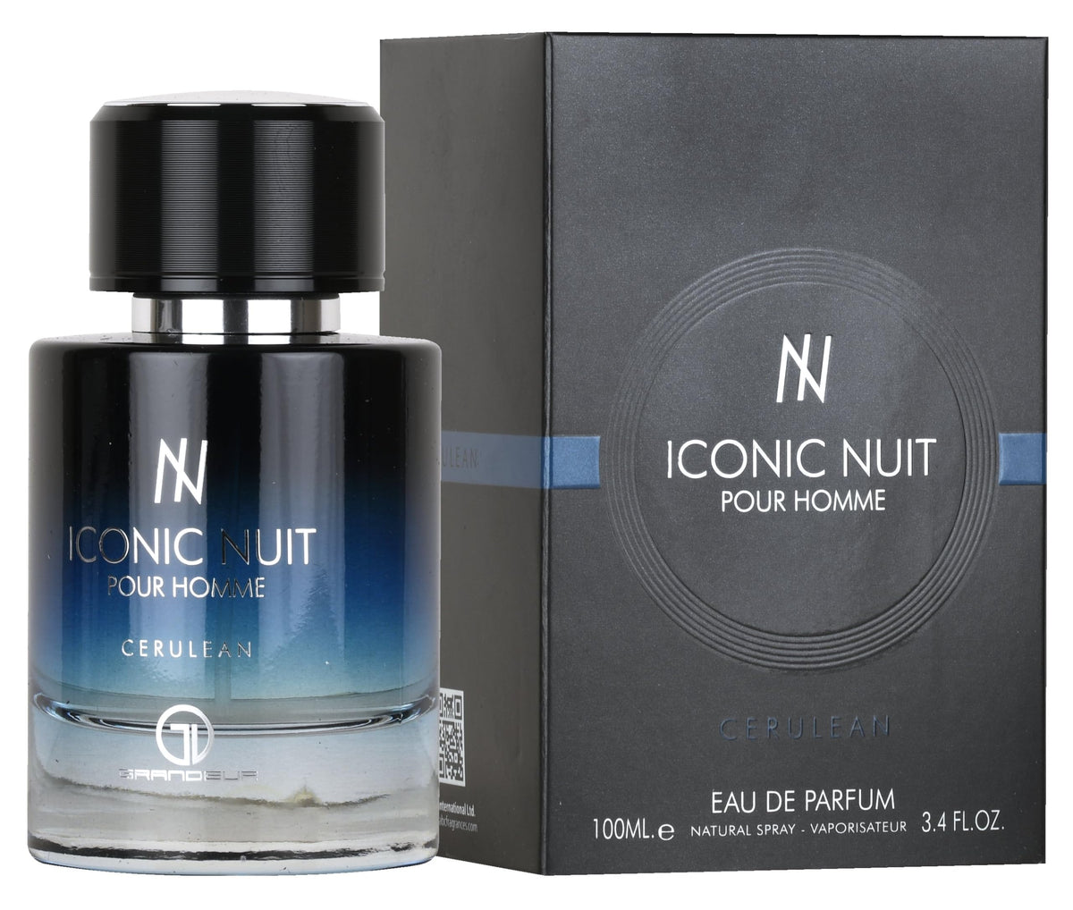 Grandeur Iconic Nuit Pour Homme bottle, long lasting fragrance for daily wear and evenings.