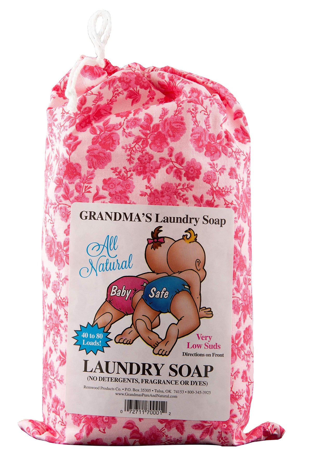 Grandma's Pure & Natural non-detergent laundry soap bottle, gentle on sensitive skin and odor removal.