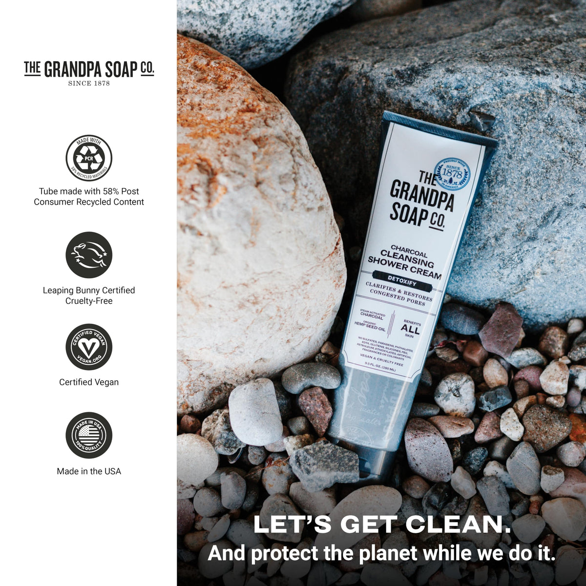Mint-scented shower cream shot evokes a refreshing, cooling cleansing experience.