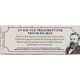 Grandpa's Thylox sulfur soap close-up bar highlighting texture and sulfur presence.