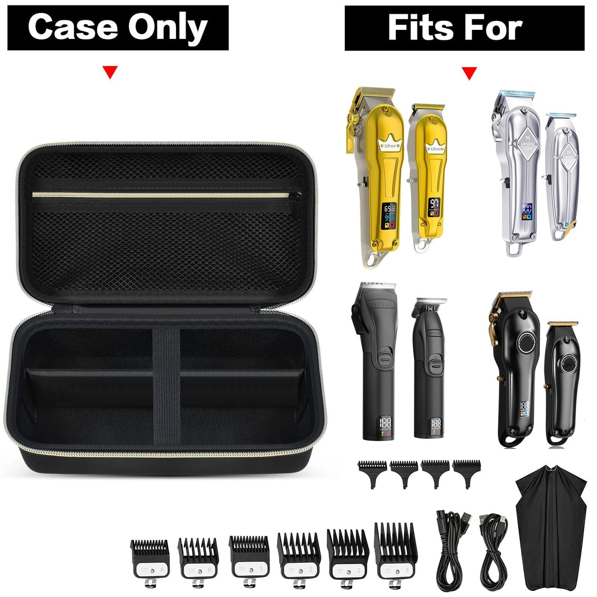 Grapsa case mesh pocket keeps guide combs and oil neatly organized