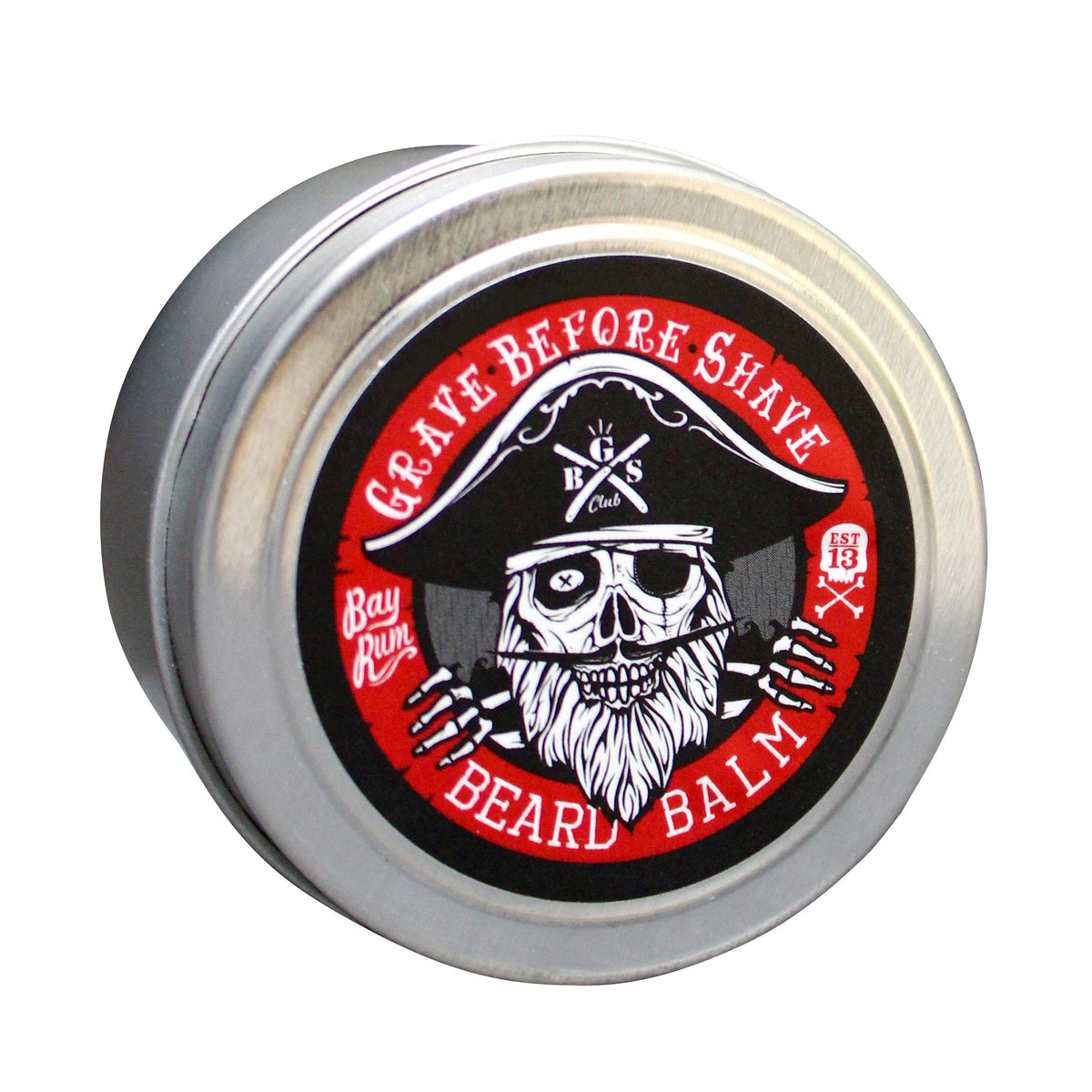 Grave Before Shave Bay Rum Beard Balm tin conditions and tames the beard