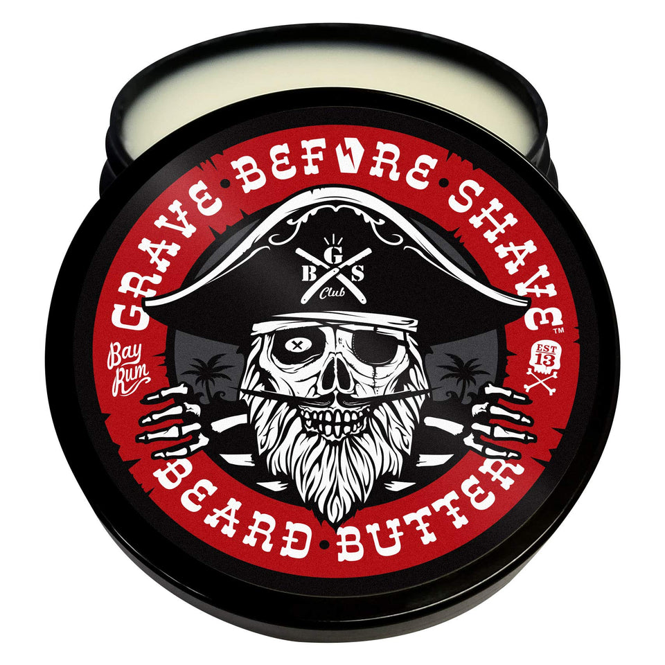 Grave Before Shave Bay Rum Beard Butter jar conditions beard for a softer feel