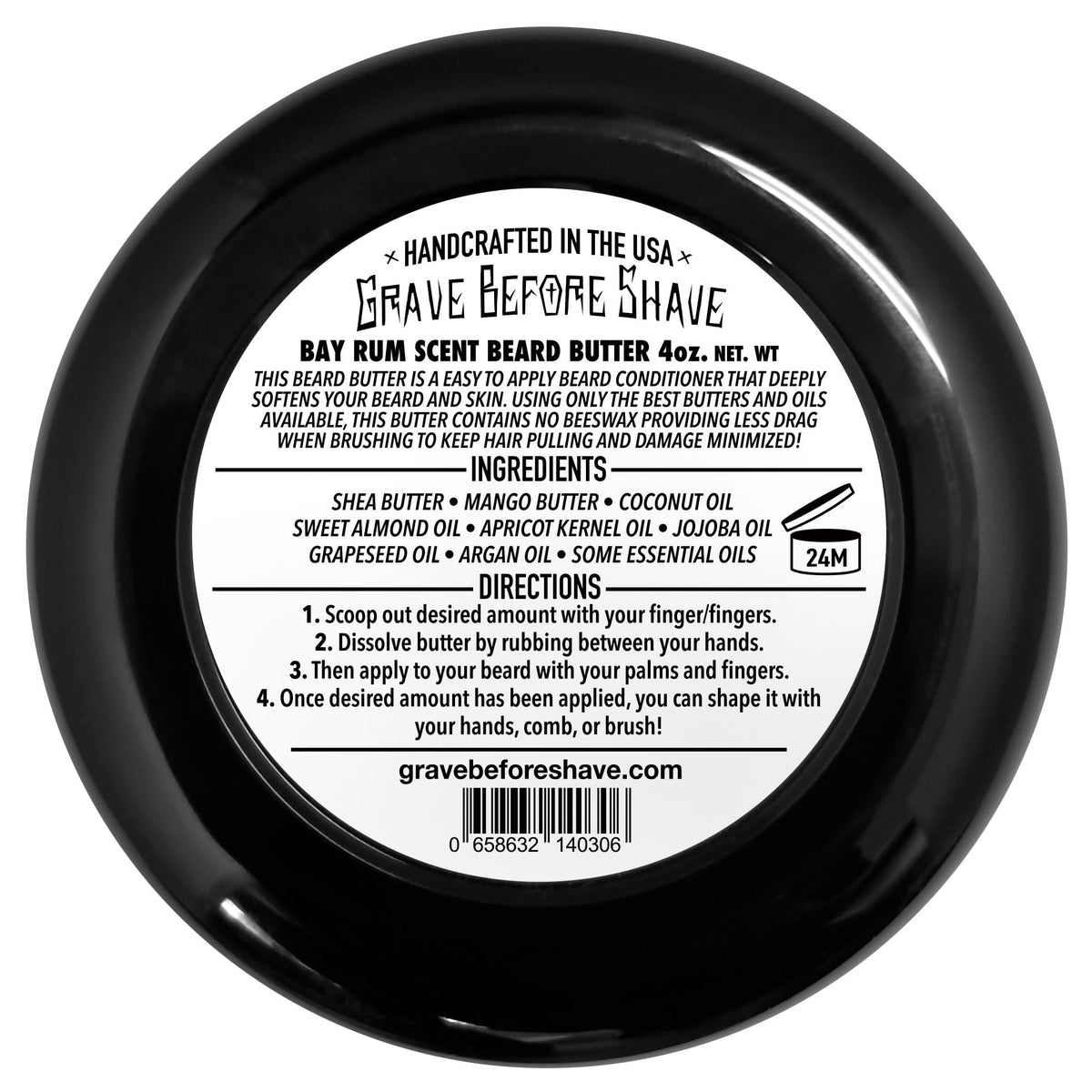 Grave Before Shave Bay Rum Butter on beard for a softer, manageable look