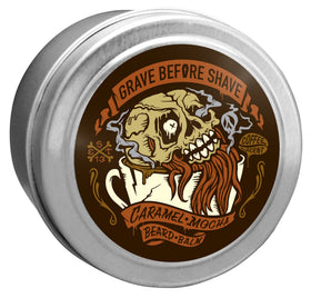 Grave Before Shave Caramel Mocha Beard Oil dropper for deep conditioning.