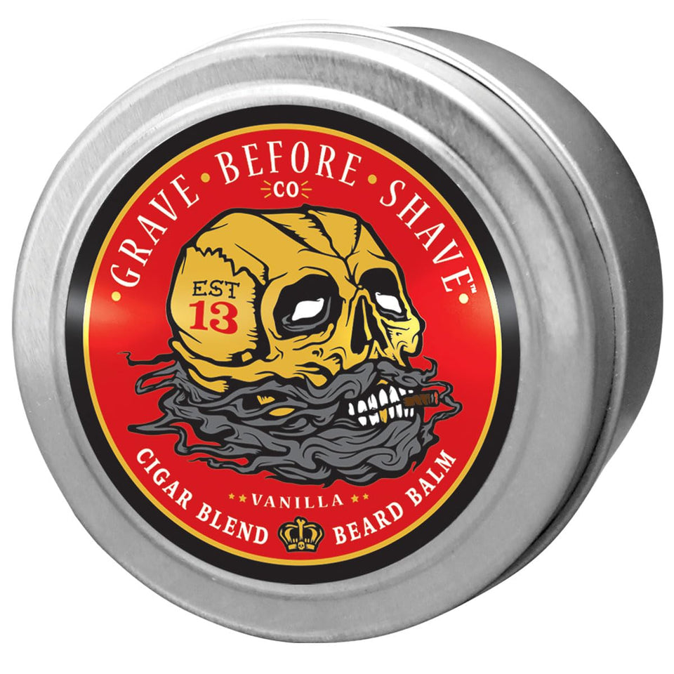 Grave Before Shave Cigar Blend Beard Balm 4 oz tin for taming and conditioning facial hair