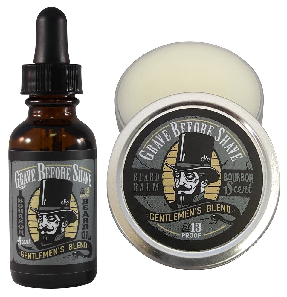 Grave Before Shave Gentlemen's Blend beard balm tin for conditioning and styling