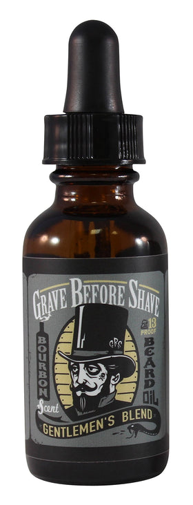 Grave Before Shave Gentlemen's Blend beard oil bottle for moisture and scent