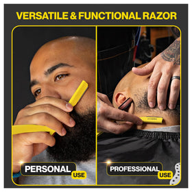 GRAVITY RAZORS colorful barber supplies show off bold yellow style