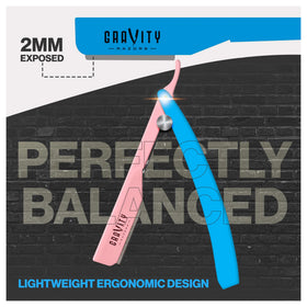 GRAVITY RAZORS stainless steel load insert enables quick blade changes.