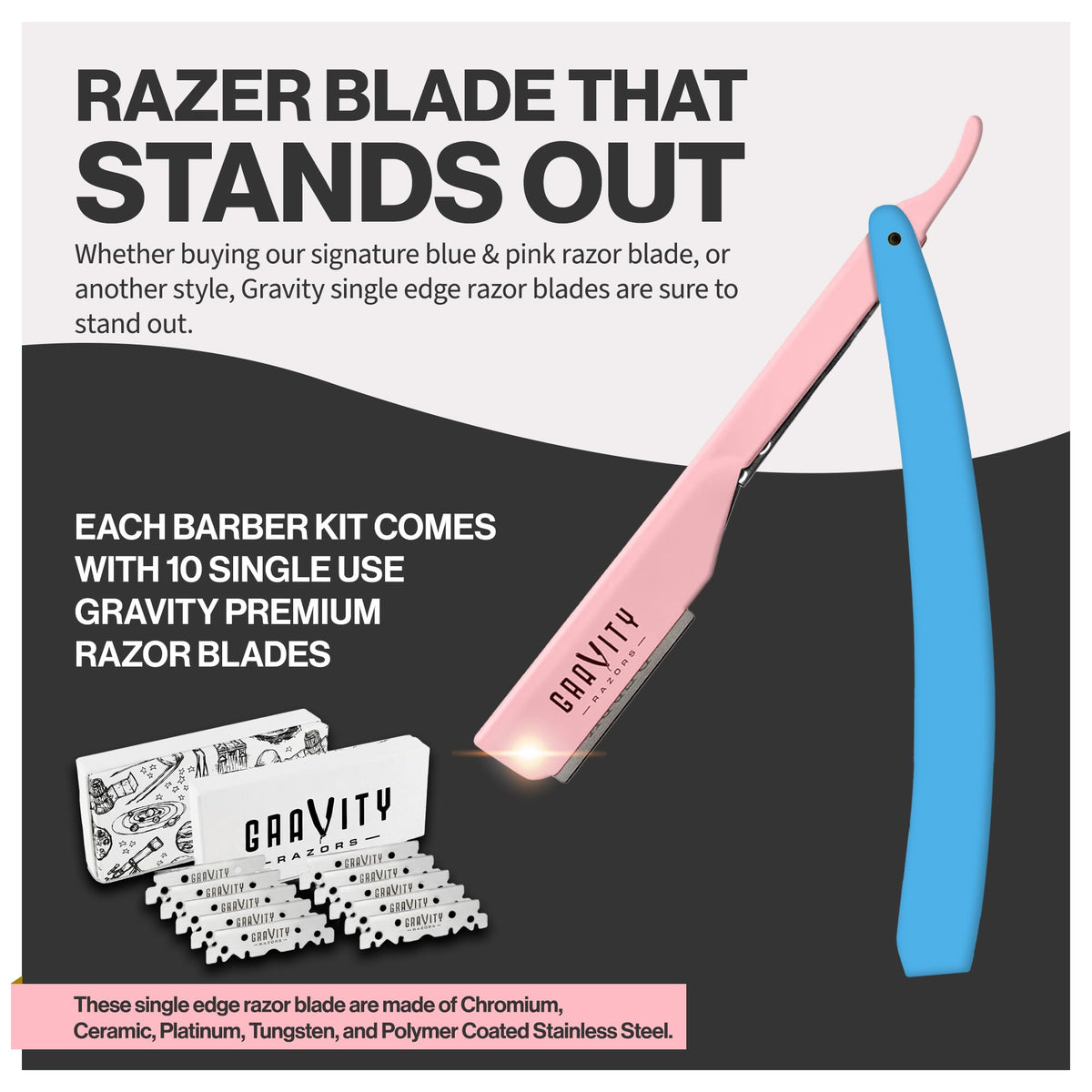 GRAVITY RAZORS premium Derby blades pack for durable, smooth shaves.
