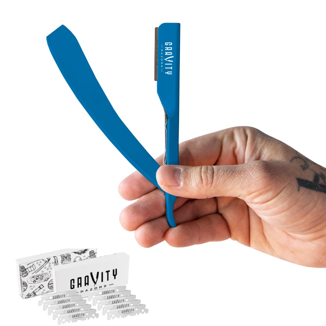 GRAVITY RAZORS professional kit shows a 2mm exposed blade for precise control.