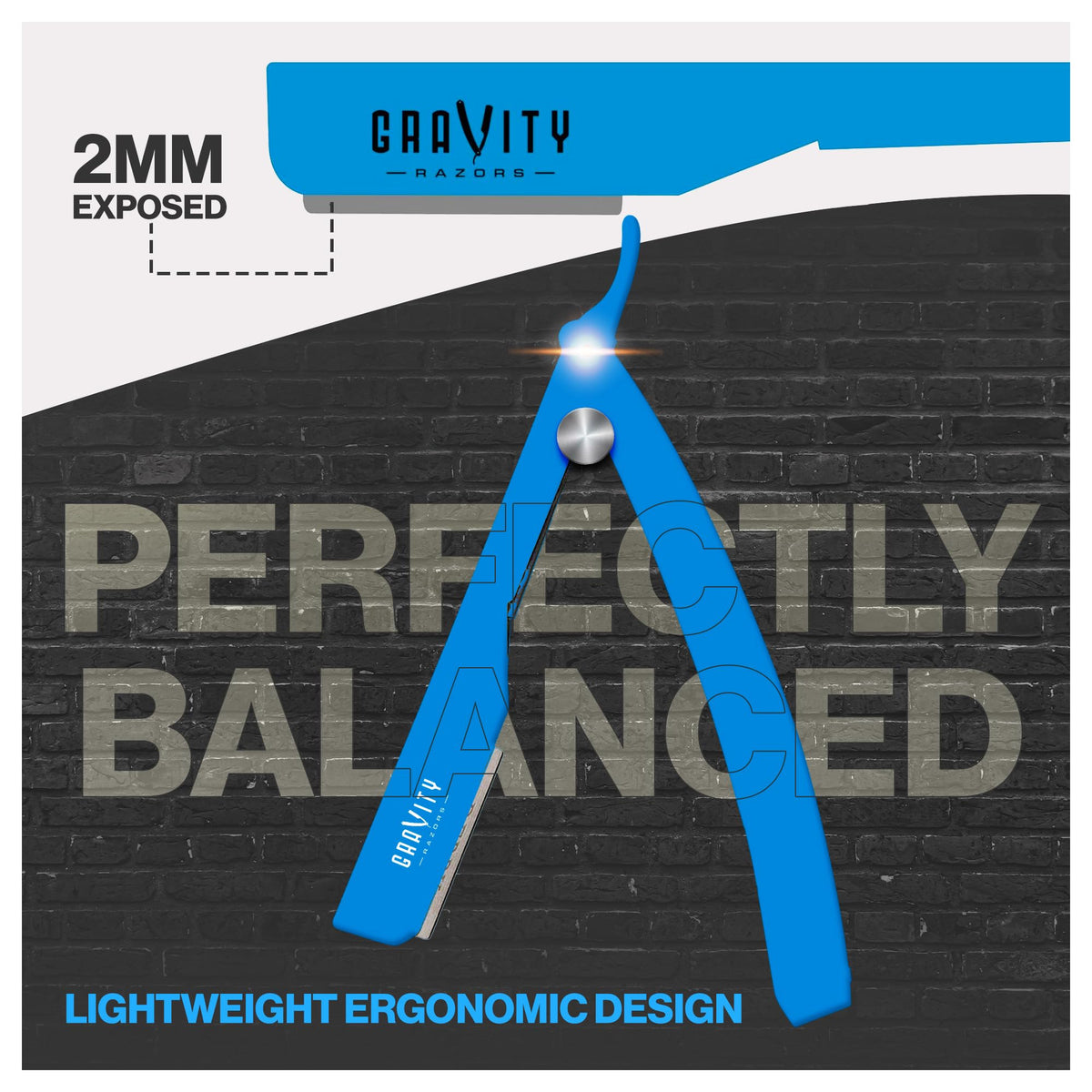 GRAVITY RAZORS holster keeps razor secure between shaves.