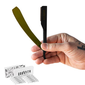 GRAVITY RAZORS professional straight razor with ultra-exposure edge for precise shaving.