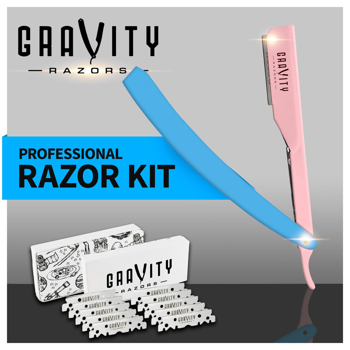 GRAVITY RAZORS straight razor handle ergonomic for balanced control during shave.