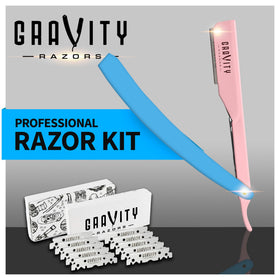 GRAVITY RAZORS straight razor handle ergonomic for balanced control during shave.
