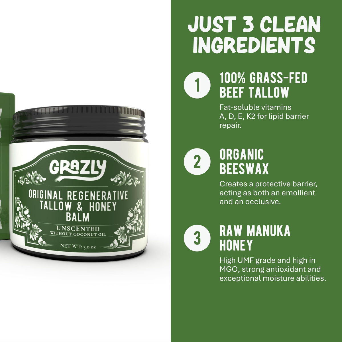 Grazly Manuka Honey balm swatch on skin demonstrates smooth absorption.